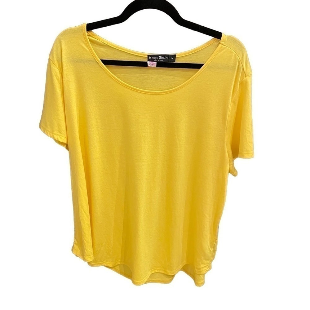 Knapp Yellow Scoop Neck Short Sleeve T Shirt